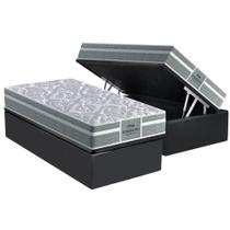 Cama Box Baú Solteiro: Colchão Ortopédico Probel D28 / EP Firmepedic ProDormir Advanced Tech1000 Plus + Base CRC Suede Gray(88x188)