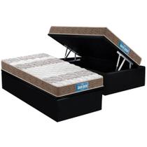 Cama Box Baú Solteiro: Colchão Ortopédico Probel D33 / EP Guarda Costas PróIntense Double Face + Base CRC Suede Black(88x188) Cama Box Baú Solteiro: Colchão Ortopédico Probel D33 / EP Guarda Costas PróIntense Double Face + Base CRC Suede Black(88x188)