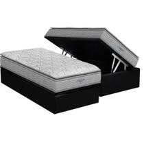 Cama Box Baú Solteiro: Colchão Ortopédico Probel D45 Guarda Costas PróExtreme Plus + Base CRC Suede Black (88x188)