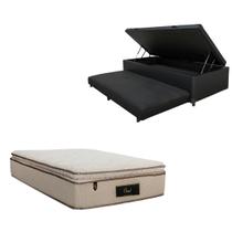 Cama Box Baú Solteiro com Auxiliar Bicama Colchão Cloud Molas Ensacadas Com Pillowtop 32cm Diversas Cores
