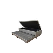Cama Box Baú Solteiro com Auxiliar Conjugada Blindada Pistão a Gás Suporta Até 200kg 188x88x42
