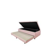 Cama Box Baú Solteiro com Auxiliar Conjugada Blindada Pistão a Gás Suporta Até 200kg 188x88x42