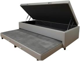 Cama Box Baú Solteiro com Auxiliar Conjugada material sintético. Cama Box Baú Solteiro com Auxiliar Conjugada material sintético.
