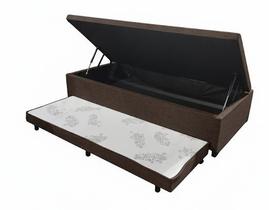 Cama Box baú solteiro com auxiliar linho 88x188