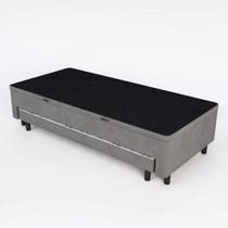 Cama Box Bau Solteiro Com Auxiliar Semi Ortopedica Suede