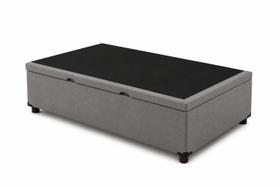 Cama Box Baú Solteiro Confort AColchões Síntetico Cinza Cama Box Baú Solteiro Confort AColchões Síntetico Cinza