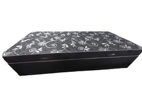 Cama Box Baú Solteiro Conjugado, (com colchão acoplado) em Suede Preto