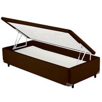 Cama Box Baú SOLTEIRO Corano Marrom Universal Cosmopolita - 078x188 Cama Box Baú SOLTEIRO Corano Marrom Universal Cosmopolita - 078x188