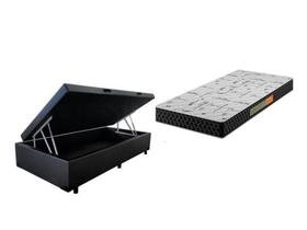 Cama Box Baú Solteiro Dreams Suede Preto + Colchão Solteiro Dreams Espuma D33 Com EPS 28x88x188 Cama Box Baú Solteiro Dreams Suede Preto + Colchão Solteiro Dreams Espuma D33 Com EPS 28x88x188