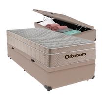 Cama Box Baú Solteiro e Colchão Airtech Springpocket Molas Ensacadas Ortobom