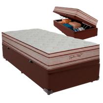 Cama Box Baú Solteiro e Colchão Artemis Molas Ensacadas Colchobel Marrom