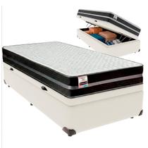Cama Box Baú Solteiro e Colchão Bogota Molas Ultralastic Inducol Palha