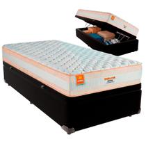 Cama Box Baú Solteiro e Colchão Denver Molas Ensacadas Inducol Preto Cama Box Baú Solteiro e Colchão Denver Molas Ensacadas Inducol Preto