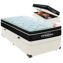 Cama Box Baú Solteiro e Colchão Elegant Molas Ensacadas Ortobom Palha Cama Box Baú Solteiro e Colchão Elegant Molas Ensacadas Ortobom Palha