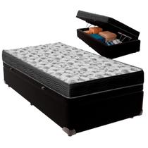 Cama Box Baú Solteiro e Colchão ISO 100 D33 Ortobom Preto