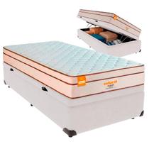 Cama Box Baú Solteiro e Colchão Pequim Molas Ultralastic Inducol Branco Cama Box Baú Solteiro e Colchão Pequim Molas Ultralastic Inducol Branco