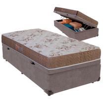 Cama Box Baú Solteiro e Colchão Pro-Life D33 Colchobel Cinza