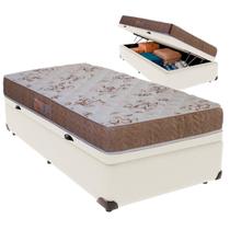 Cama Box Baú Solteiro e Colchão Pro-Life D33 Colchobel Palha