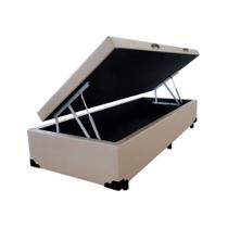 Cama Box Baú Solteiro Homequeen material sintético Bege 41x88x188 Cama Box Baú Solteiro Homequeen material sintético Bege 41x88x188