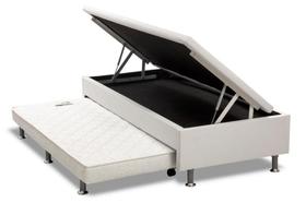 Cama Box Bau Solteiro King Com Auxiliar Semi Ortopedica 96X203cm