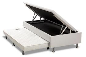 Cama Box Bau Solteiro King Com Auxiliar Semi Ortopedica material sintético 96X203cm