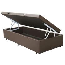 Cama Box Baú Solteiro Kings Stop AColchões Síntetico Marrom 41x88x188