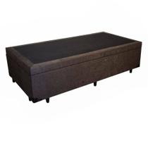 Cama Box Baú Solteiro Kings Stop AColchões Suede Marrom 41x88x188 Cama Box Baú Solteiro Kings Stop AColchões Suede Marrom 41x88x188