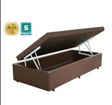 Cama Box bau solteiro Marrom 88X188