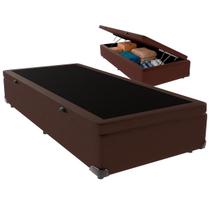 Cama Box Baú Solteiro Marrom Outlet dos Sonhos 48x78x188