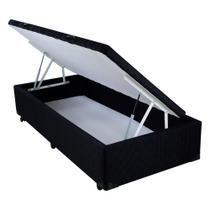 Cama Box Baú Solteiro Mega Tecido Black - 088x188 Cama Box Baú Solteiro Mega Tecido Black - 088x188