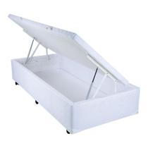 Cama Box Baú Solteiro Mega Tecido Branco - 078x188