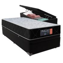 Cama + Box Baú Solteiro Preta Orthopedic Comfort Ortopédico 88x188