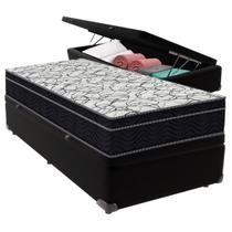 Cama Box Baú Solteiro Preto + Colchão Airtech D45 D45 Ortobom Cama Box Baú Solteiro Preto + Colchão Airtech D45 D45 Ortobom