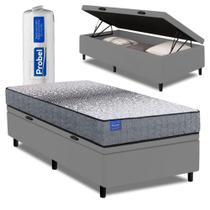 Cama Box Baú Solteiro Probel Molas Ensacadas 88x188x67 Day Springs A Vácuo Branco/cinza Branco / Cinza Cama Box Baú Solteiro Probel Molas Ensacadas 88x188x67 Day Springs A Vácuo Branco/cinza Branco / Cinza