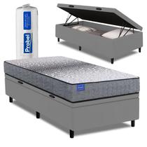 Cama Box Baú Solteiro Probel Molas Ensacadas 88x188x67 Day Springs a Vácuo Branco/Cinza Cama Box Baú Solteiro Probel Molas Ensacadas 88x188x67 Day Springs a Vácuo Branco/Cinza