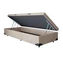 Cama Box Baú Solteiro Recanto do Sono Suede Bege 43x88x188