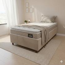 Cama Box Bau Solteiro Reforçado e Colchão Hellen D33 One Face Millenium 88x188 Pillow