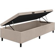 Cama Box Baú Solteiro Sintético 42x88x188 Bege Cama Box Baú Solteiro Sintético 42x88x188 Bege
