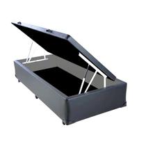 Cama Box Baú Solteiro Sintético 42x88x188 Cinza