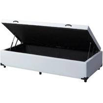 Cama Box Baú Solteiro Sintético Branco Cama Box Baú Solteiro Sintético Branco