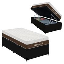 Cama Box Baú Solteiro Sintético + Colchão Molas Ensacadas Royal Sleep Elegance 88x188x72 Cama Box Baú Solteiro Sintético + Colchão Molas Ensacadas Royal Sleep Elegance 88x188x72