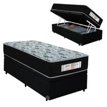 Cama Box Baú Solteiro Sintético + Colchão Molas Ensacadas SerenePrime Sonnolux - 88cm
