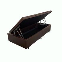 Cama Box Baú Solteiro Sintético Marrom 38x88x188 Cama Box Baú Solteiro Sintético Marrom 38x88x188