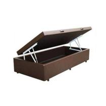 Cama Box Baú Solteiro Sintético Marrom 42x88x188