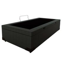 Cama Box Baú Solteiro Sintético Preto com 78cm de largura