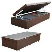 Cama Box Baú Solteiro Sintético SerenePrime Marrom 88x188x44