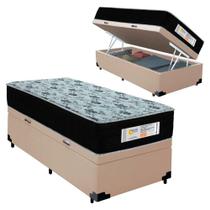 Cama Box Baú Solteiro Sonnolux 88x188x69 com Colchão Molas Ensacadas Branco Sereneprime Cama Box Baú Solteiro Sonnolux 88x188x69 com Colchão Molas Ensacadas Branco Sereneprime