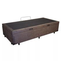 Cama Box Baú Solteiro Suede Marrom - 88x188x35