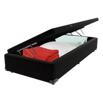 Cama Box Baú Solteiro Suede Preto