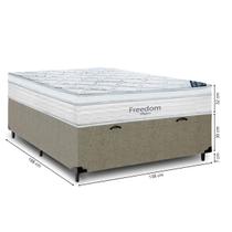 Cama Box Baú Suede + Colchão Freedom Ortobom Casal